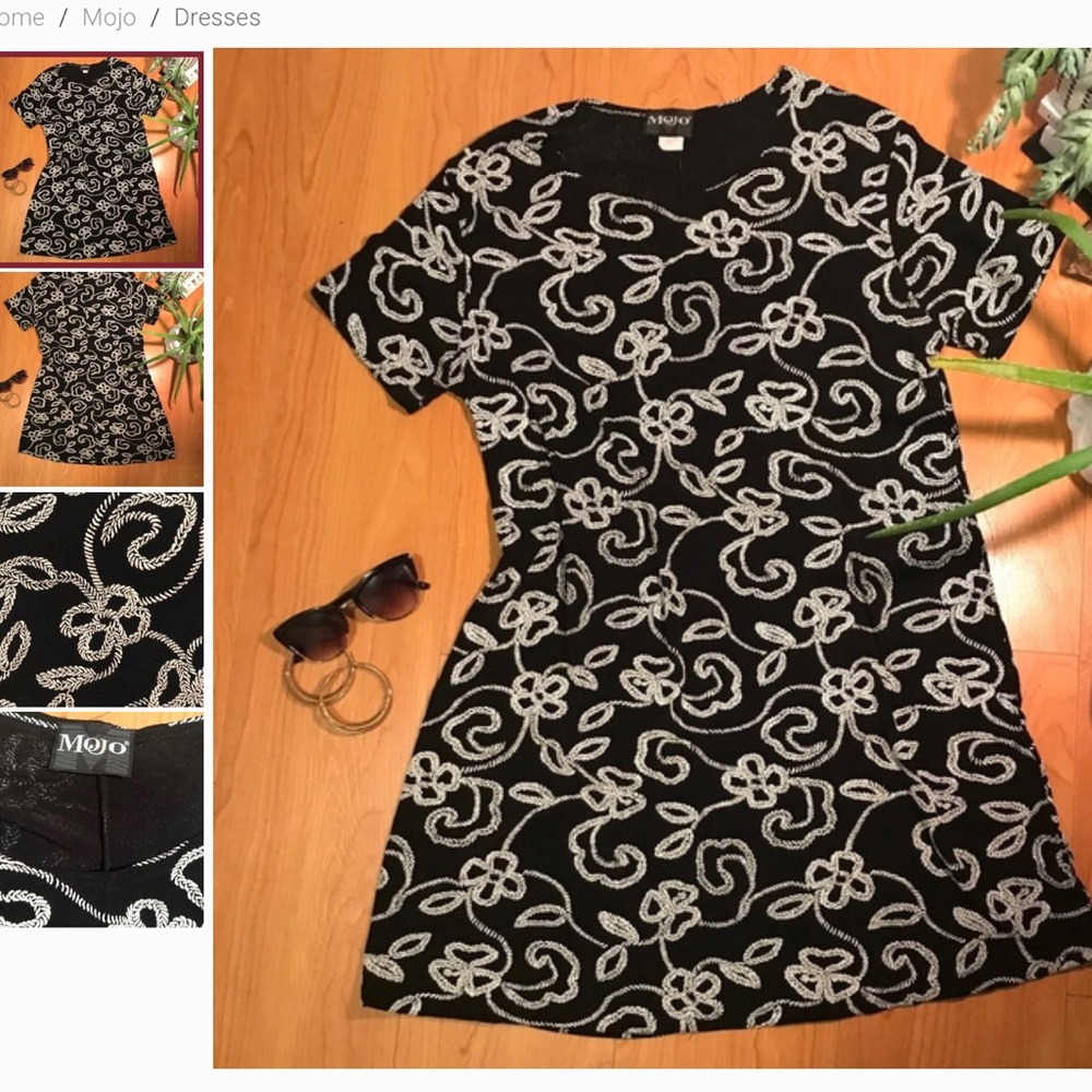 Vintage black & white pattern dress